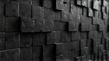 AI generated a highly detailed wall constructed from gray bricks, enhanced by post-processing techniques to accentuate texture and depth, creating a captivating visual narrative. SEAMLESS PATTERN. photo