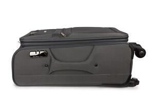 Gray suitcase isolated photo