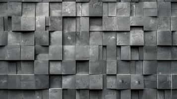 AI generated a highly detailed wall constructed from gray bricks, enhanced by post-processing techniques to accentuate texture and depth, creating a captivating visual narrative. SEAMLESS PATTERN. photo