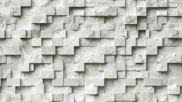 AI generated a highly detailed wall constructed from white bricks, enhanced by post-processing techniques to accentuate texture and depth, creating a captivating visual narrative. SEAMLESS PATTERN. photo