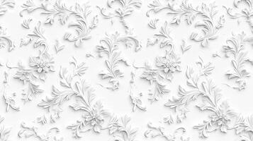 AI generated a seamless pattern against a crisp white background, capturing the essence of elegance and simplicity in a realistic photograph. SEAMLESS PATTERN. photo