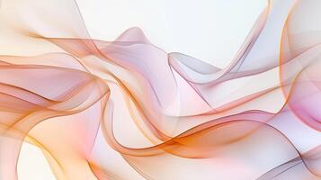 AI generated abstract minimalism with a realistic photograph featuring translucent organic amorphous flat shapes overlapping in iridescent layers, set against a pristine white background. photo