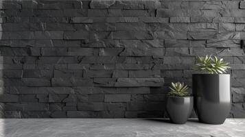 AI generated a highly detailed wall constructed from gray bricks, enhanced by post-processing techniques to accentuate texture and depth, creating a captivating visual narrative. SEAMLESS PATTERN. photo