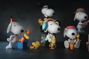 BANGKOK, THAILAND - FEBRUARY 21, 2024 Snoopy The Best Friends Series Figures form POP MART. photo