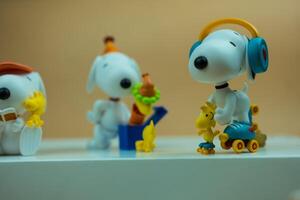 BANGKOK, THAILAND - FEBRUARY 9, 2024 A toy of Snoopy from pop mart. photo
