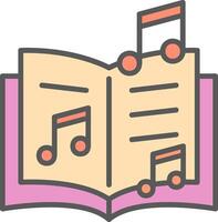 icono de vector de libro de música