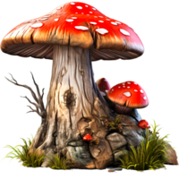 AI generated Red mushroom illustration png