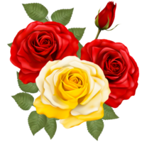 ai généré Rose tige fleurs png