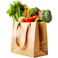 ai gerado compras bolsas com frutas e legumes png