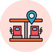 Gas Station Pin Vector Icon