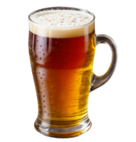 AI generated Transparent mug of beer with condensation droplets on the outside isolated on PNG background