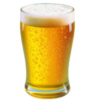 AI generated Transparent mug of beer with condensation droplets on the outside isolated on PNG background