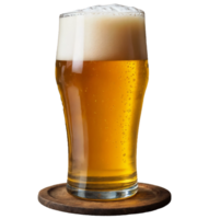 AI generated Transparent mug of beer with condensation droplets on the outside isolated on PNG background