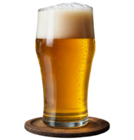 AI generated Transparent mug of beer with condensation droplets on the outside isolated on PNG background