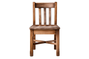 AI generated a wooden chair on a transparent background png