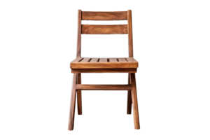 AI generated a wooden chair on a transparent background png