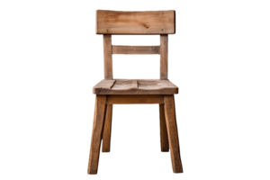 AI generated a wooden chair on a transparent background png