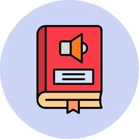 icono de vector de libro de audio