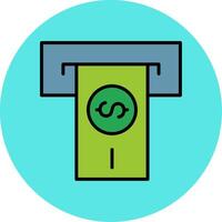 retirar dinero vector icono