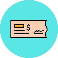 Bank Check Vector Icon