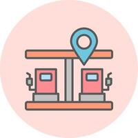 Gas Station Pin Vector Icon