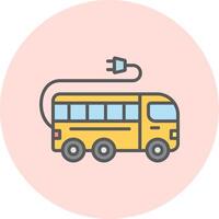 icono de vector de bus electrico