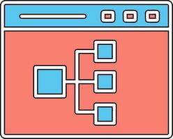 en línea diagrama de flujo vector icono