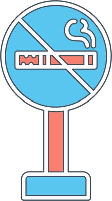 No Smoking Sign Board Vector Icon