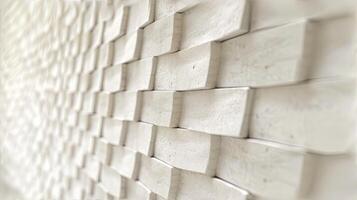 AI generated a highly detailed wall constructed from white bricks, enhanced by post-processing techniques to accentuate texture and depth, creating a captivating visual narrative. SEAMLESS PATTERN. photo