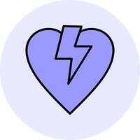 icono de vector de corazón roto