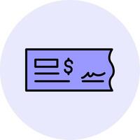 icono de vector de cheque bancario