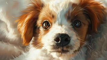 AI generated a variety of adorable puppies, capturing their playful expressions, innocent charm, and irresistible cuteness. photo