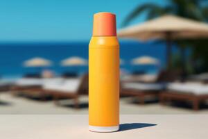 AI generated Sunscreen bottle. Generate Ai photo