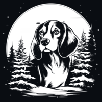 Silhouette Beagle Hund süß Design png