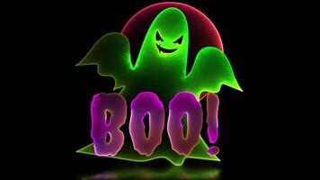 neon splendore effetto looping tomba e fantasma Halloween nero sfondo video