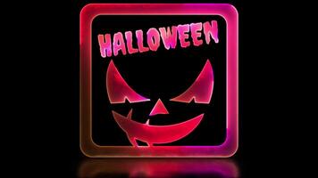 neon gloed effect lus halloween geest gezicht icoon zwart achtergrond video