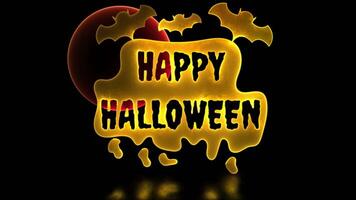 Halloween pipistrello ciclo continuo neon splendore effetto nero sfondo video