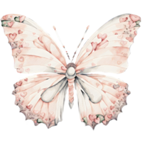 AI generated Watercolor pink butterfly. png