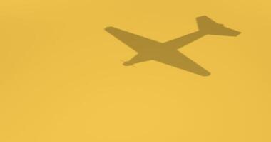 Simple Animation of Shadow Airplane with Smooth Orange Background video