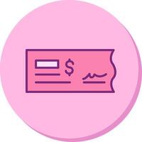 icono de vector de cheque bancario