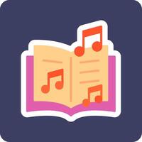 icono de vector de libro de música