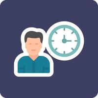 icono de vector de tiempo de trabajo