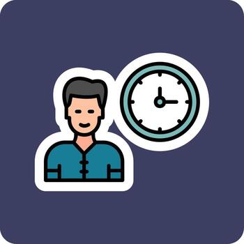 icono de vector de tiempo de trabajo