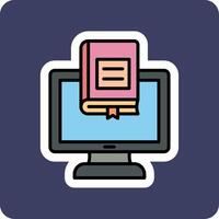 icono de vector de biblioteca en línea