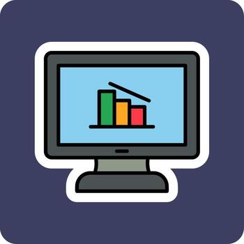 en línea datos analítica vector icono