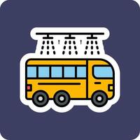 autobús lavar vector icono