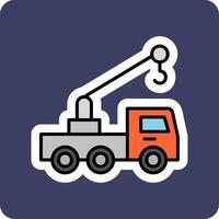 Lifting Crane Truck Vector Icon