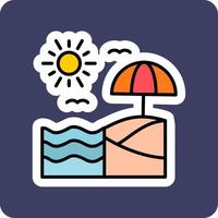 icono de vector de playa