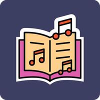 icono de vector de libro de música