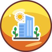 Green City Vector Icon